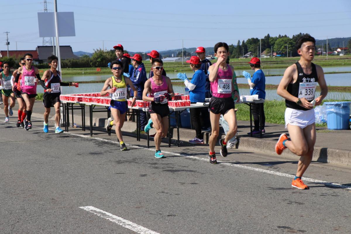 いわて奥州きらめきマラソン2018 フルマラソン5・37.5km給水/10km折り返し 2018/05/20