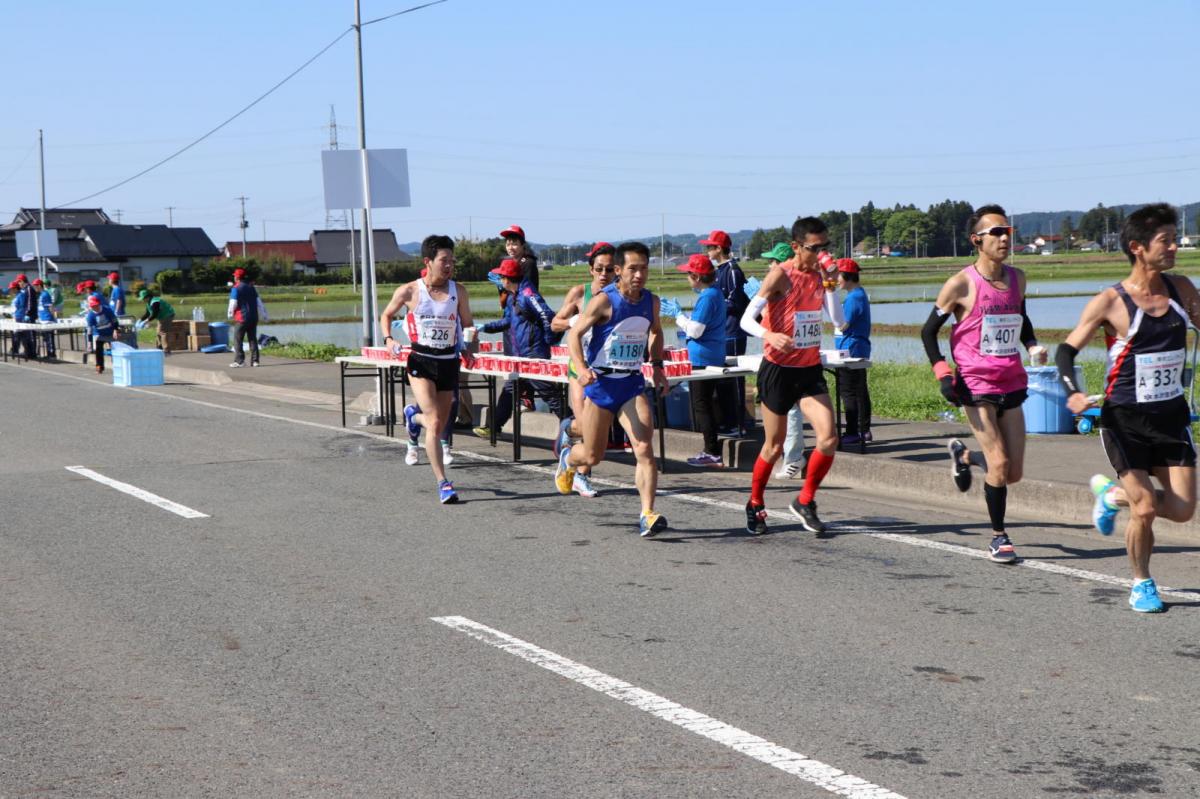 いわて奥州きらめきマラソン2018 フルマラソン5・37.5km給水/10km折り返し 2018/05/20