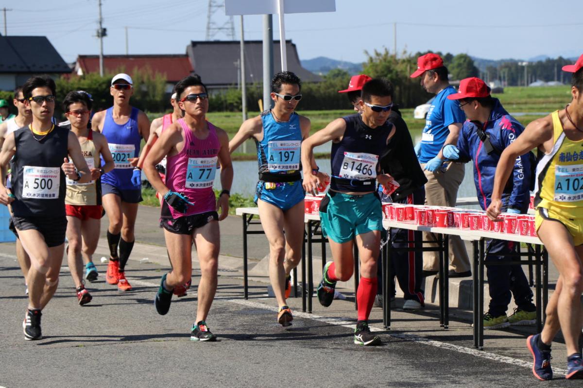 いわて奥州きらめきマラソン2018 フルマラソン5・37.5km給水/10km折り返し 2018/05/20