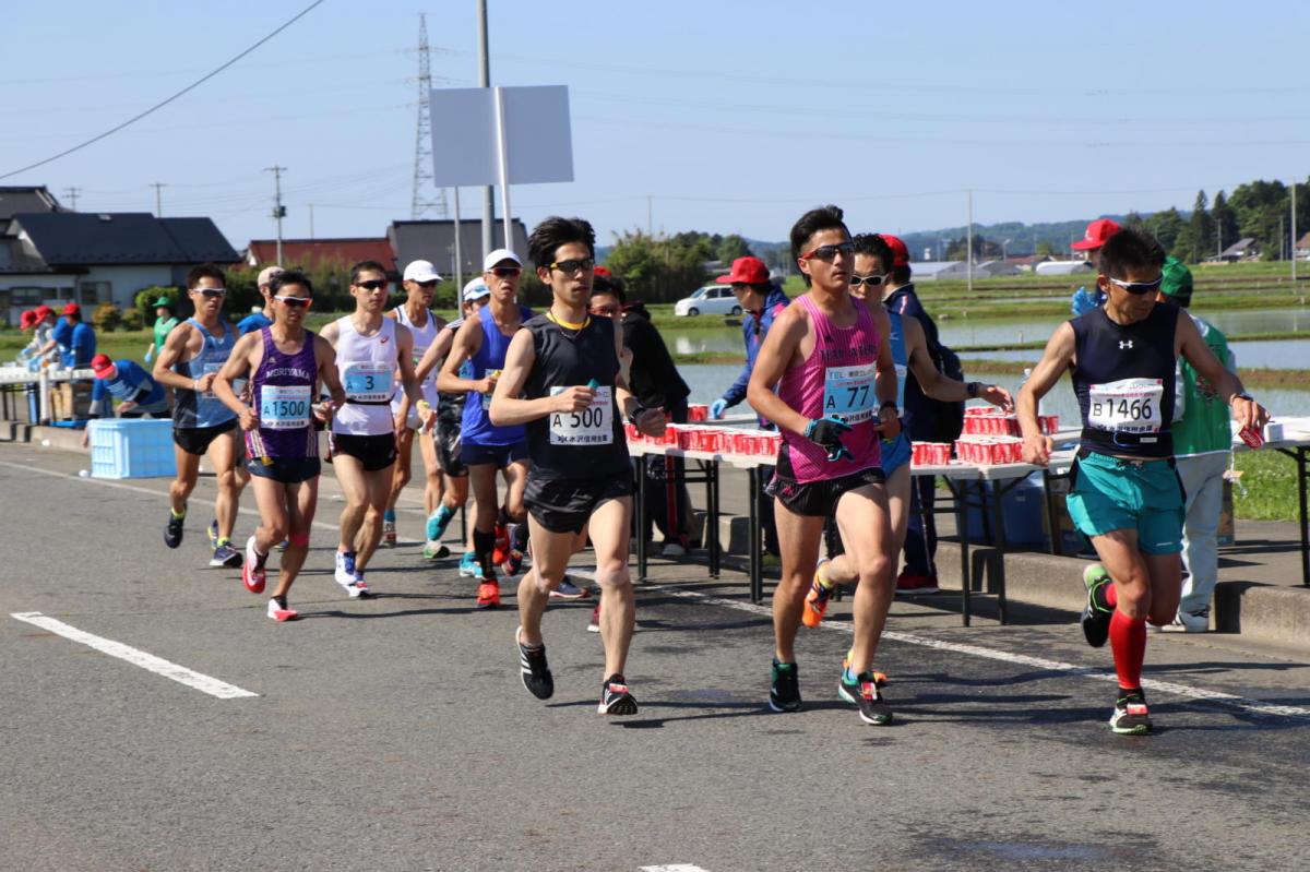 いわて奥州きらめきマラソン2018 フルマラソン5・37.5km給水/10km折り返し 2018/05/20