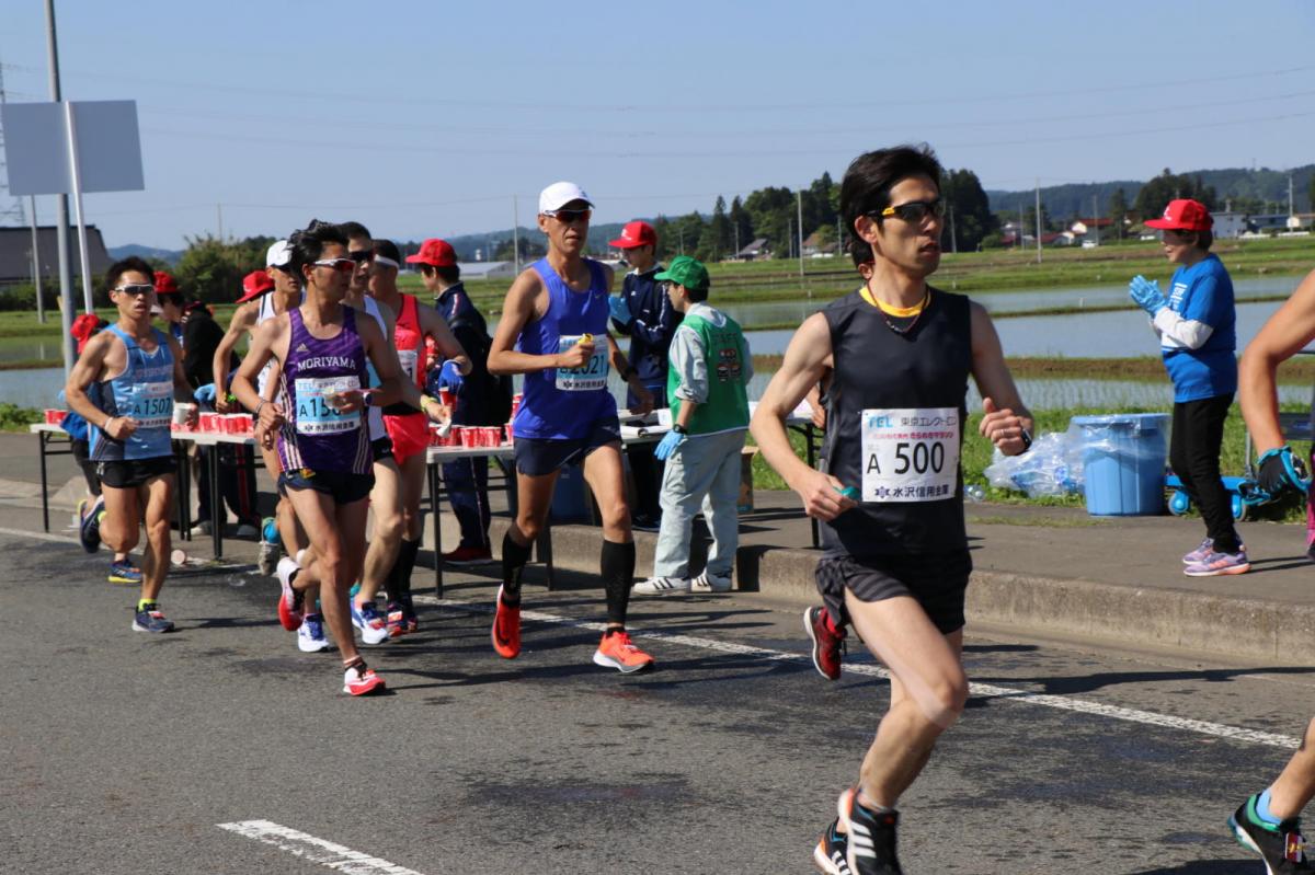 いわて奥州きらめきマラソン2018 フルマラソン5・37.5km給水/10km折り返し 2018/05/20