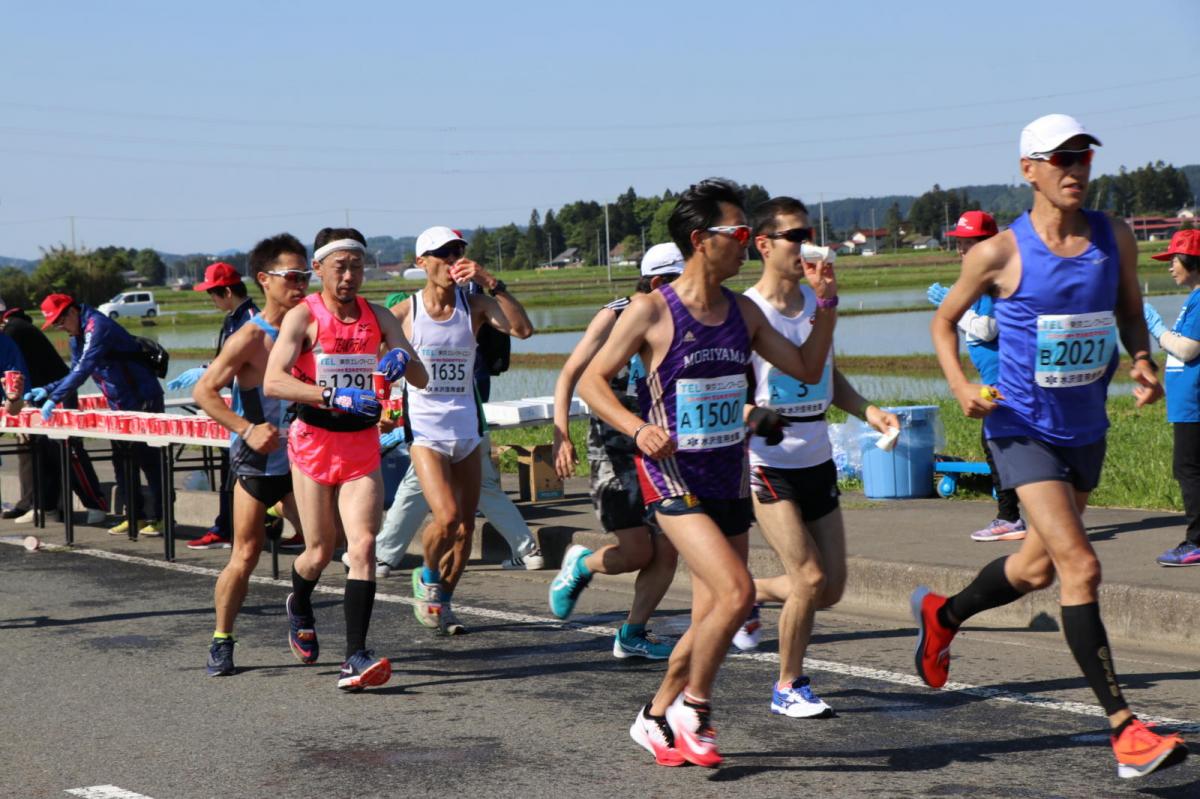 いわて奥州きらめきマラソン2018 フルマラソン5・37.5km給水/10km折り返し 2018/05/20