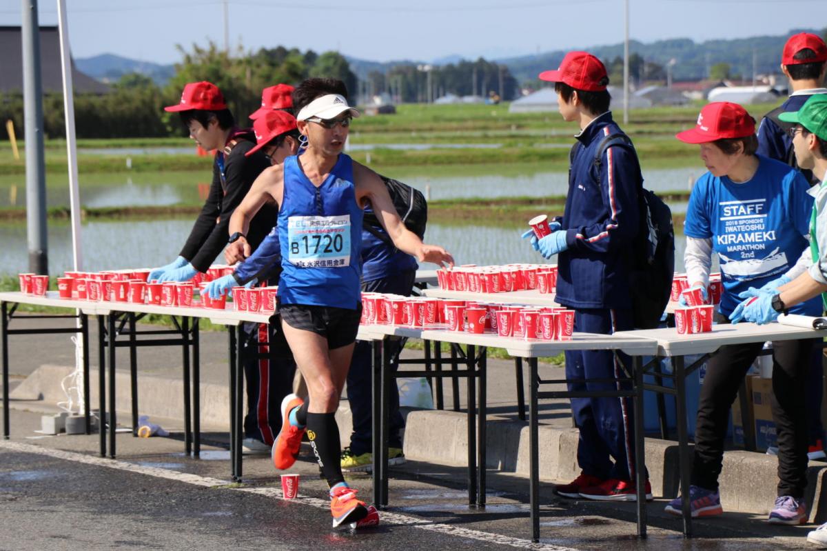 いわて奥州きらめきマラソン2018 フルマラソン5・37.5km給水/10km折り返し 2018/05/20