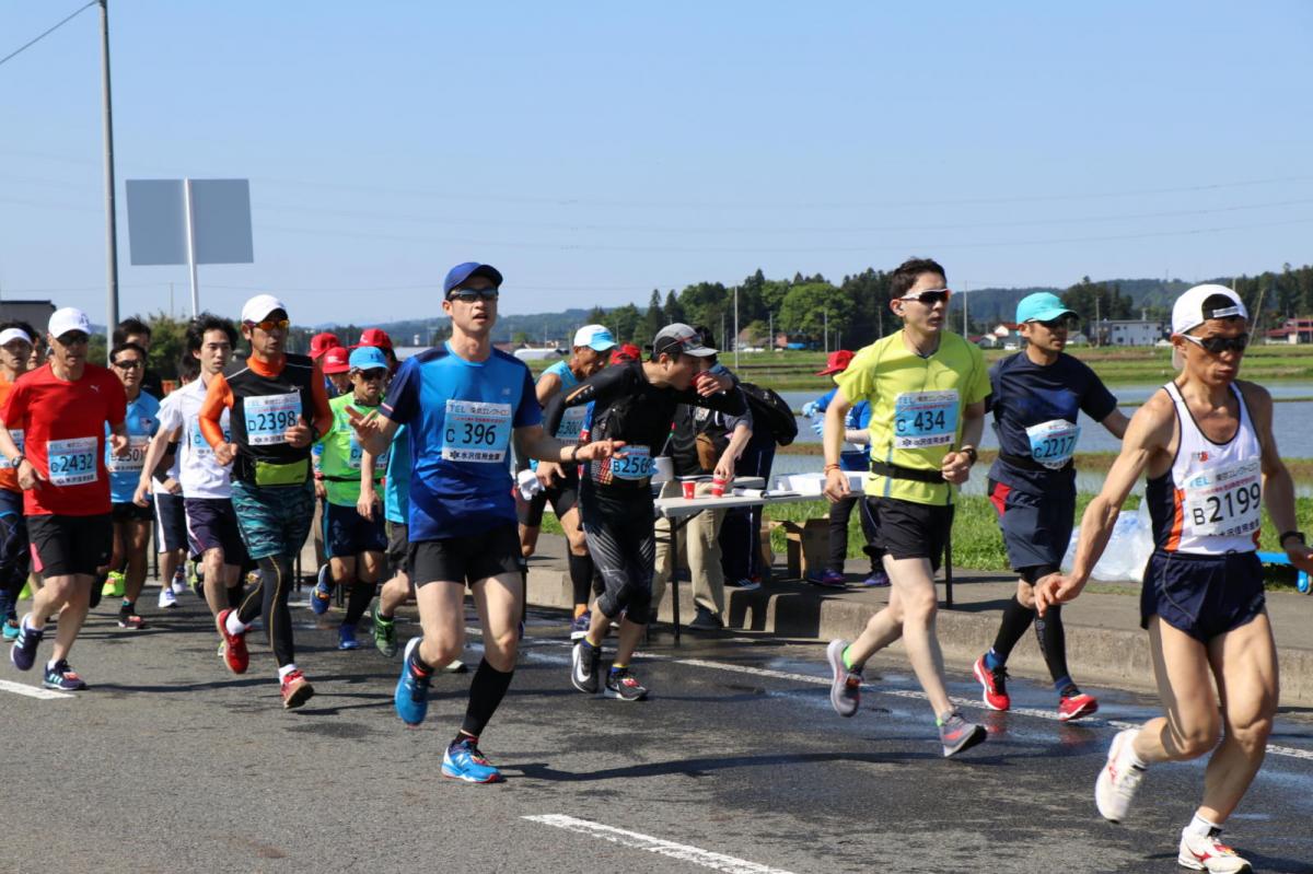 いわて奥州きらめきマラソン2018 フルマラソン5・37.5km給水/10km折り返し 2018/05/20