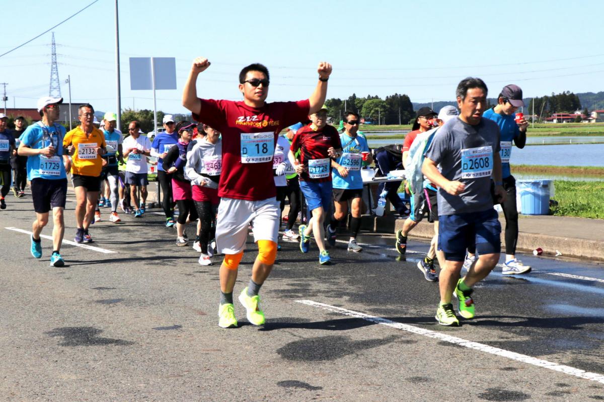 いわて奥州きらめきマラソン2018 フルマラソン5・37.5km給水/10km折り返し 2018/05/20