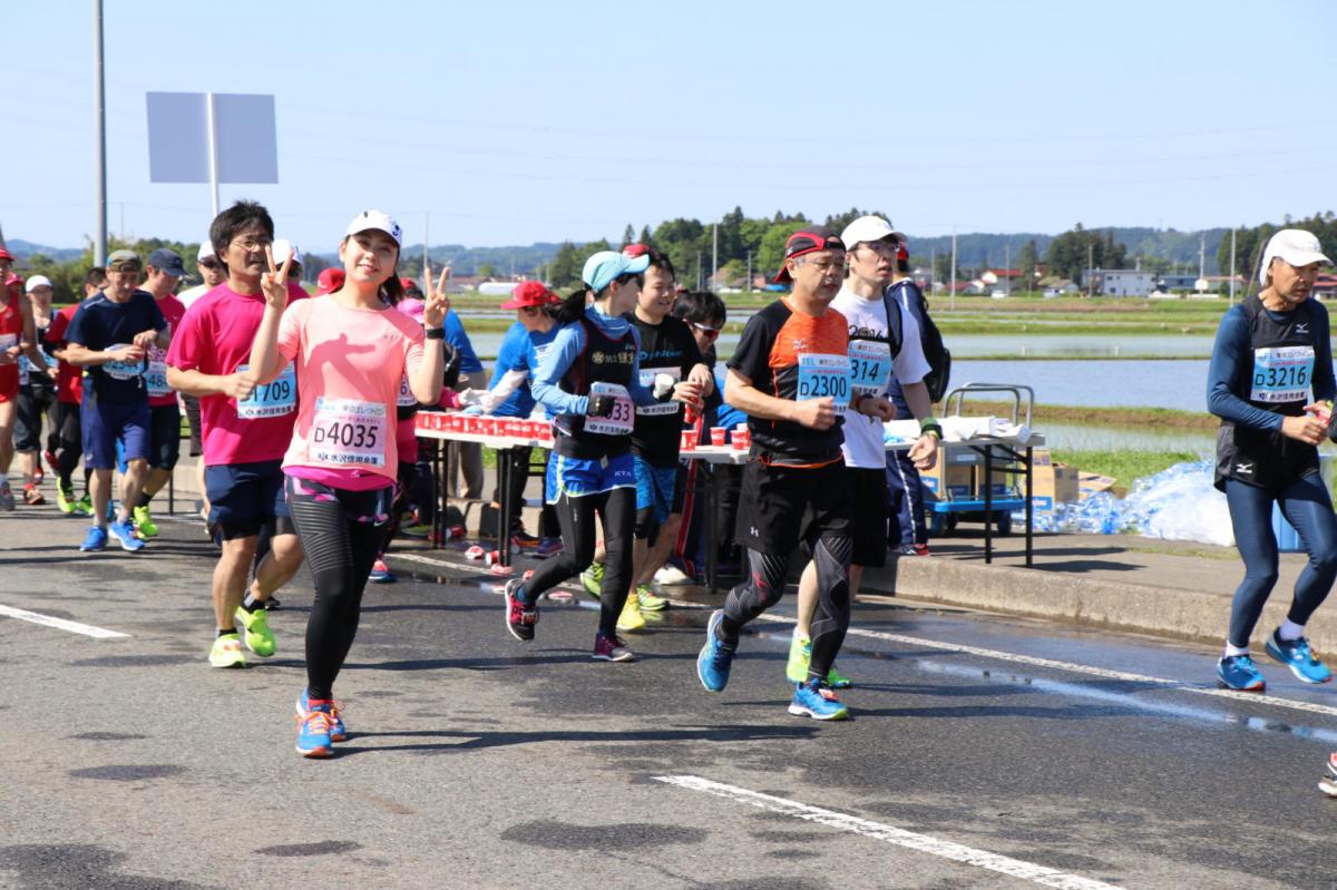 いわて奥州きらめきマラソン2018 フルマラソン5・37.5km給水/10km折り返し 2018/05/20