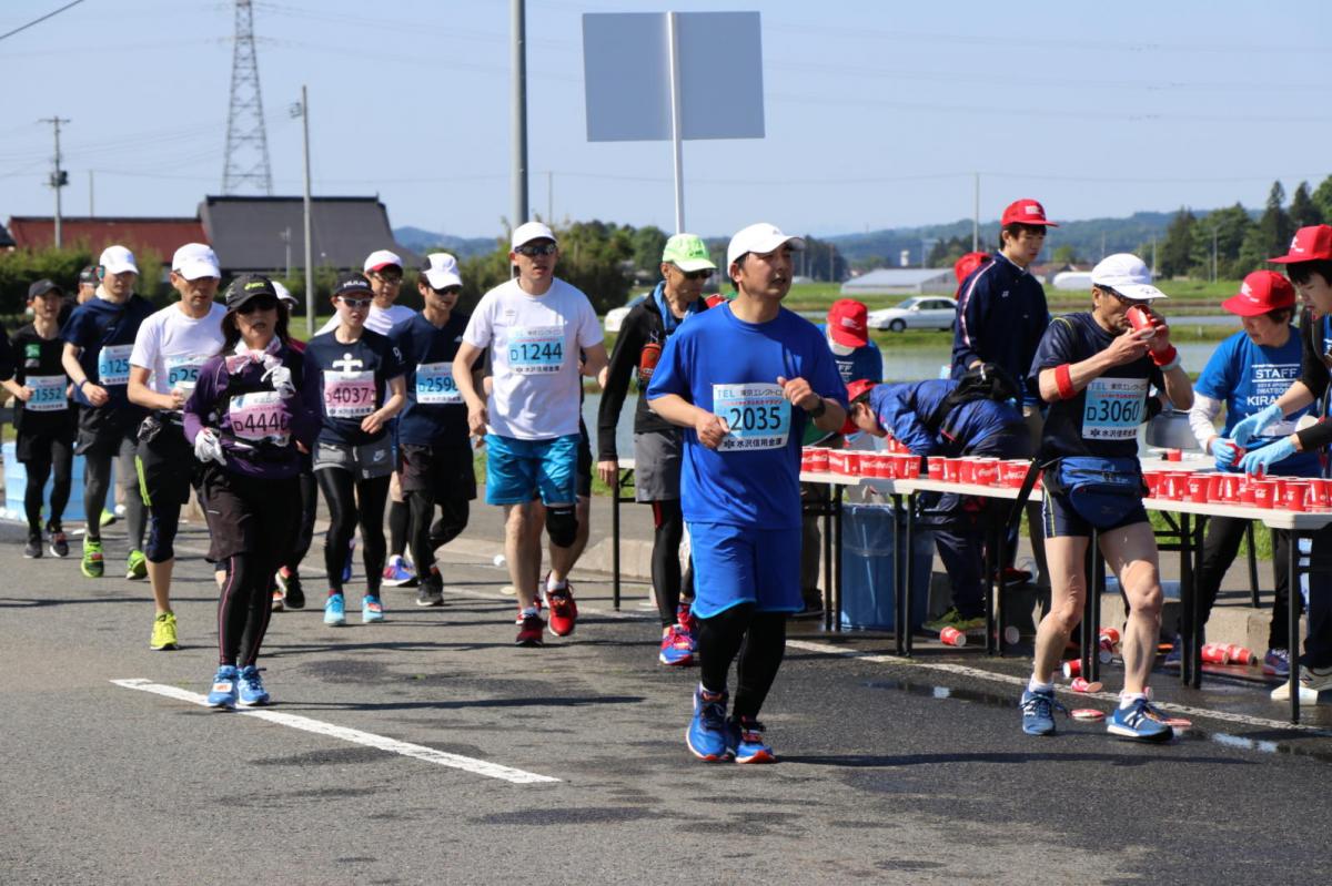 いわて奥州きらめきマラソン2018 フルマラソン5・37.5km給水/10km折り返し 2018/05/20