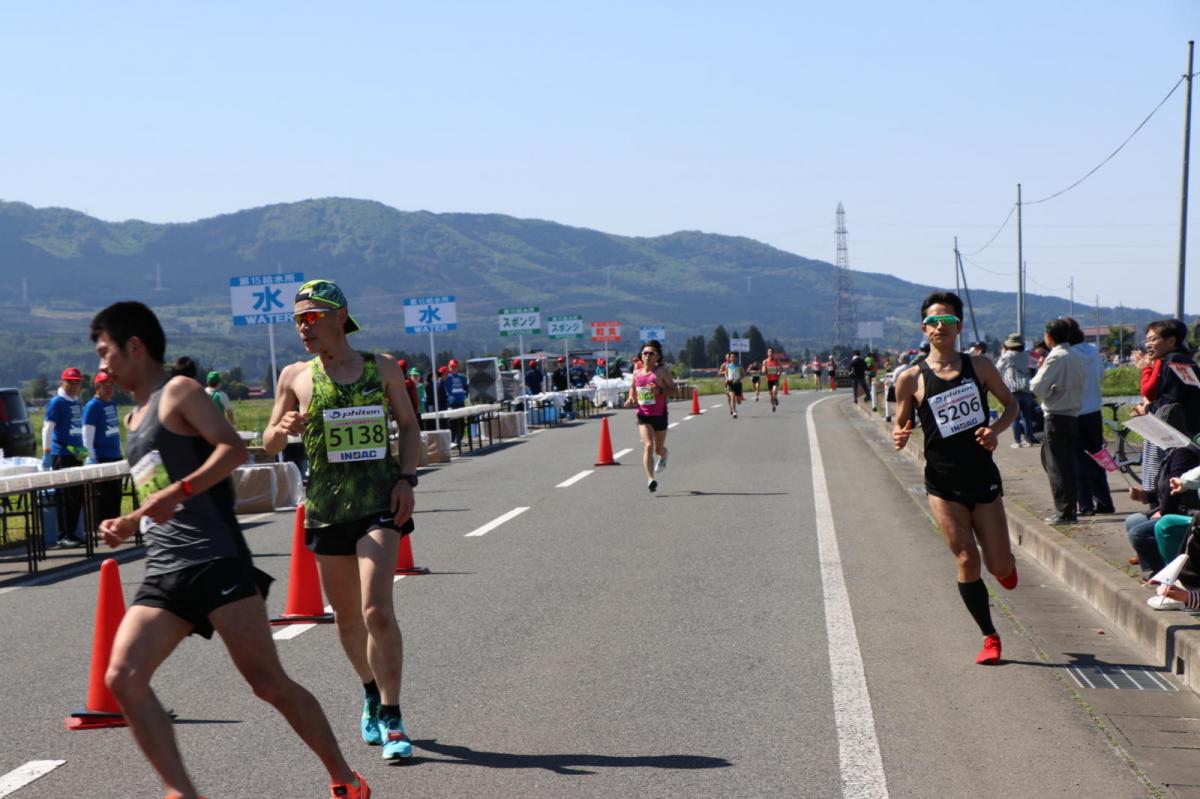 いわて奥州きらめきマラソン2018 フルマラソン5・37.5km給水/10km折り返し 2018/05/20