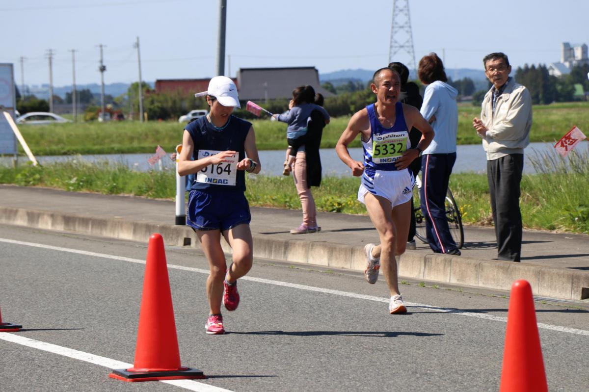 いわて奥州きらめきマラソン2018 フルマラソン5・37.5km給水/10km折り返し 2018/05/20