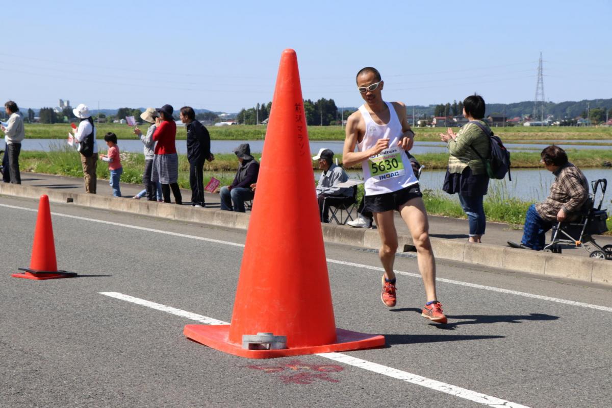 いわて奥州きらめきマラソン2018 フルマラソン5・37.5km給水/10km折り返し 2018/05/20