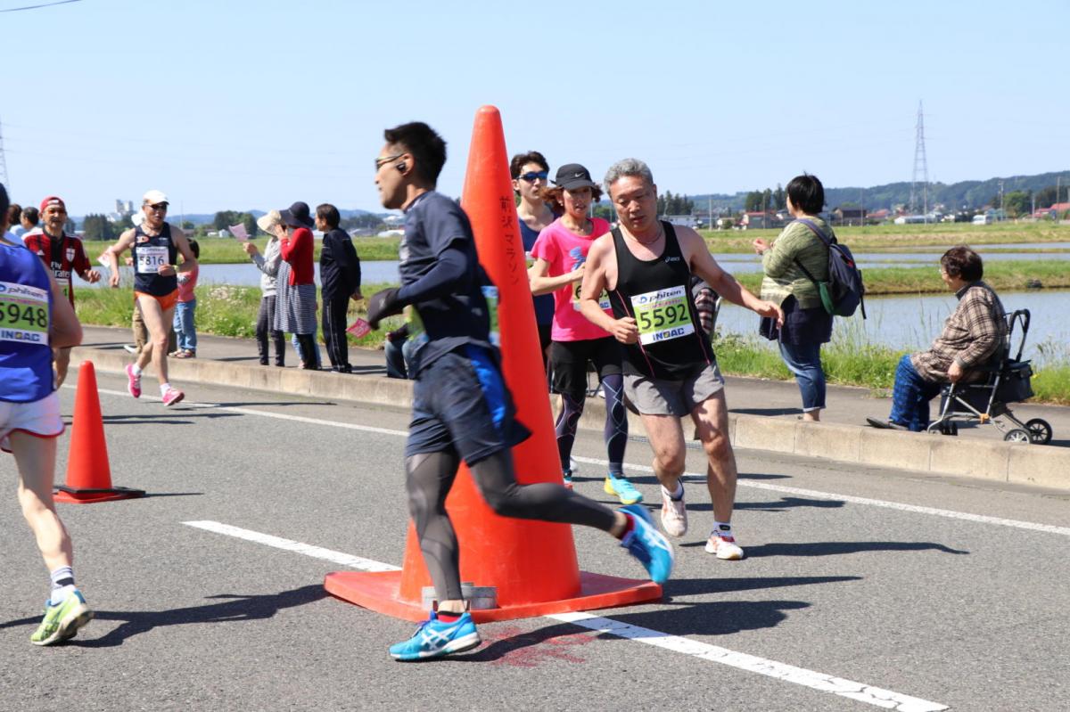 いわて奥州きらめきマラソン2018 フルマラソン5・37.5km給水/10km折り返し 2018/05/20
