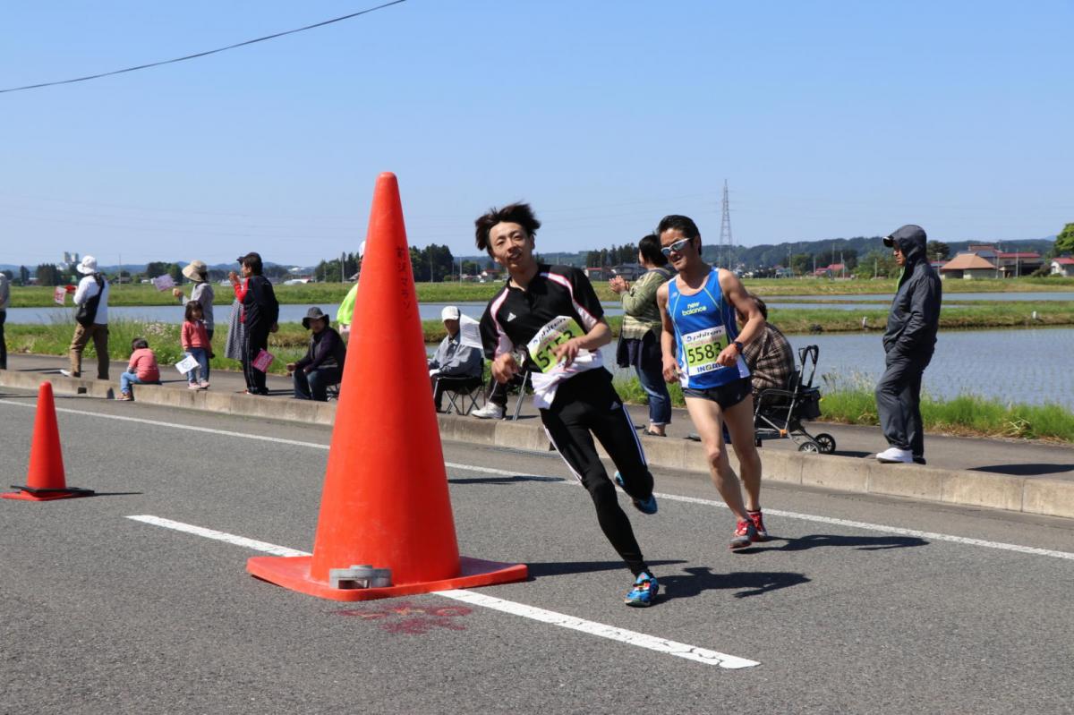 いわて奥州きらめきマラソン2018 フルマラソン5・37.5km給水/10km折り返し 2018/05/20