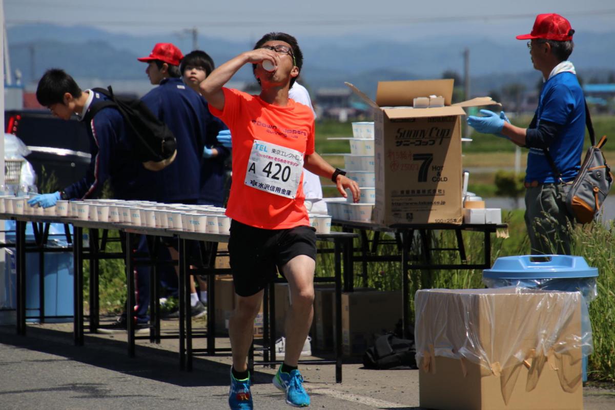 いわて奥州きらめきマラソン2018 フルマラソン5・37.5km給水/10km折り返し 2018/05/20