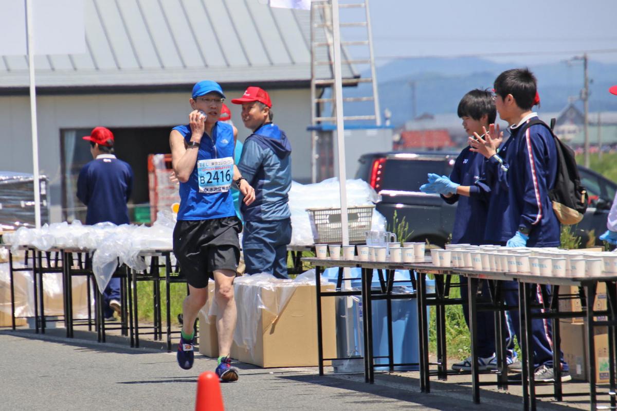 いわて奥州きらめきマラソン2018 フルマラソン5・37.5km給水/10km折り返し 2018/05/20