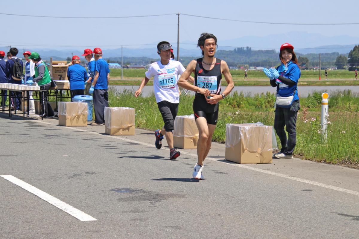 いわて奥州きらめきマラソン2018 フルマラソン5・37.5km給水/10km折り返し 2018/05/20