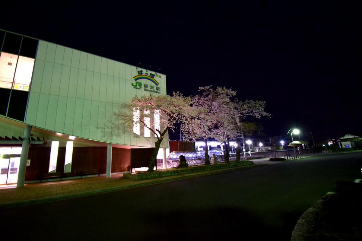 奥州市前沢アスティ商店会さくらのライトアップ 2019/04/19